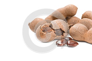 Tamarind on a white background. Clipping path