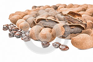 Tamarind on a white background. Clipping path