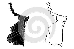 Tamaulipas map vector photo