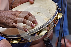 Tambourine being played by a ritimist