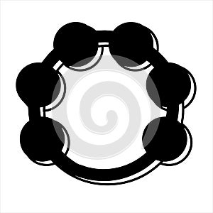 Tambourine icon isolated on white background from music instruments collection.