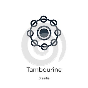Tambourine icon vector. Trendy flat tambourine icon from brazilia collection isolated on white background. Vector illustration can photo