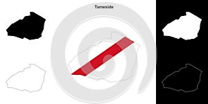 Tameside outline map