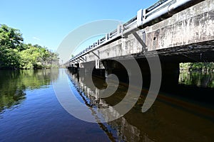 Tamiami Trail bridge over Turner River in Collier Couinty, Florida.