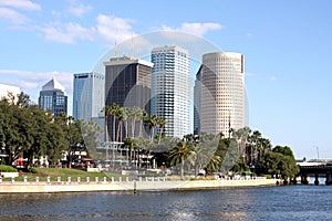 Tampa City Skyline with River