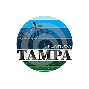 Tampa city travel destination. vector shirt logo
