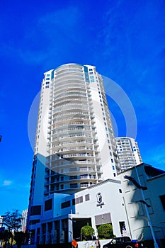 Tall apartment building at downtown in Tampa, Florida