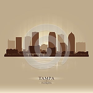 Tampa Florida city skyline vector silhouette