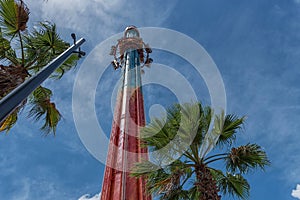 TAMPA, FLORIDA - MAY 05, 2015: Attractions in Busch Gardens Tampa Bay. Florida. Tower