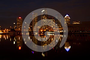 Tampa, Florida skyline after dark