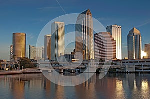 Tampa skyline in early morning sunrise