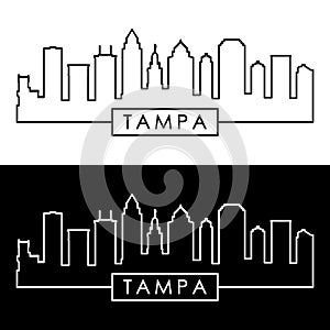 Tampa skyline. Linear style.