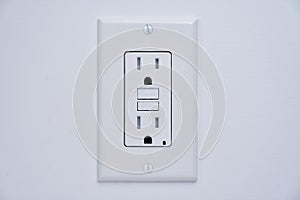 Tamper resistant GFCI Ground Fault Circuit Interrupter power outlet