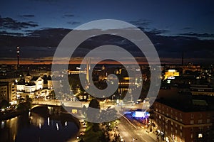 Tampere cityscape at night