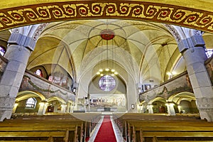 Tampere lutheran church interior. Finland landmark heritage. Suomi photo