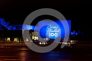 Tampere talo lit up for 100 years of Finnish independence photo