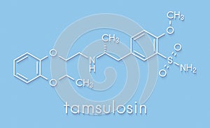 Tamsulosin benign prostatic hyperplasia BPH drug molecule. Skeletal formula.