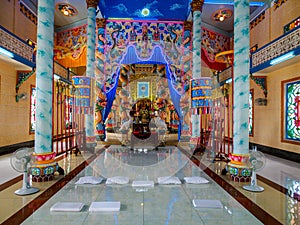 The ThÃ¡nh That Tan Chau Temple interior view, Tan Chau, Vietnam
