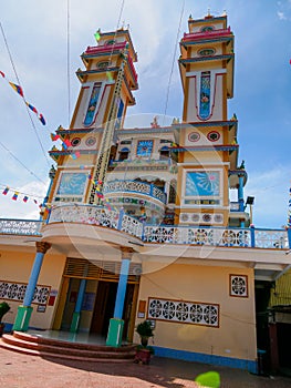 The ThÃ¡nh That Tan Chau Temple front view, Tan Chau, Vietnam