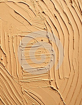 Tan Colored Wall Texture with Abstract Strokes and Artistic Plaster Pattern