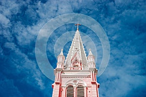 Tan Dinh Church Saigon is a pink color, Romanian-style, where you can see intricate Gothic and Renaissance elements surviving