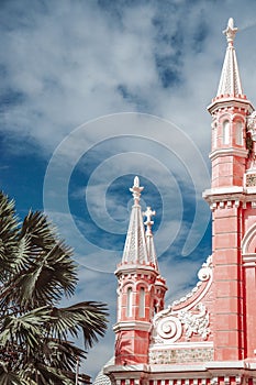 Tan Dinh Church Saigon is a pink color, Romanian-style, where you can see intricate Gothic and Renaissance elements surviving