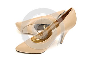 Tan high heel shoes