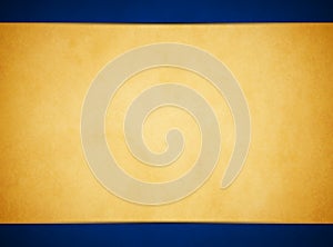 Tan parchment texture. Rich Blue Header and Footer