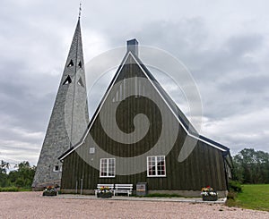 Tana Church, a parish church in village of Rustefjelbma, Finnmark, Norway