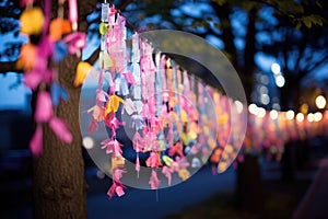 Tanabata, the Star Festival in Japan, where vibrant decorations . AI Generated