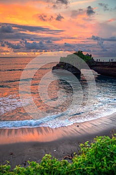 Tanah Lot Temple on Sea in Bali Island Indonesia