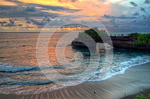 Tanah Lot Temple on Sea in Bali Island Indonesia