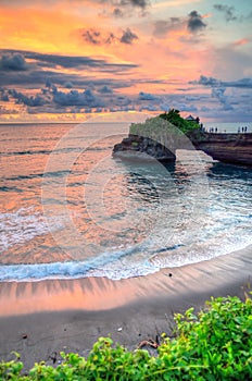 Tanah Lot Temple on Sea in Bali Island Indonesia