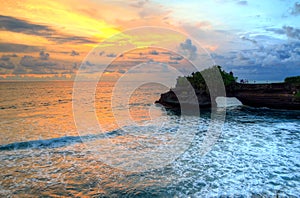 Tanah Lot Temple on Sea in Bali Island Indonesia