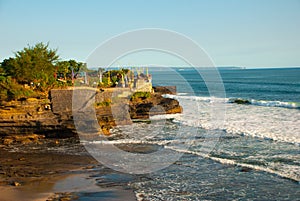 Tanah Lot water temple in Bali. Indonesia nature landscape.