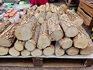 Tanaka wood, traditional herbal skin care in Myanmar.