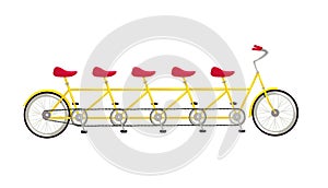 Tandem bicycle icon flat graphic vector illustration isolated on white background