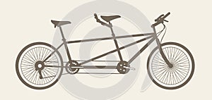 Tandem Bicycle Silhouette, Bicycle Built for Two