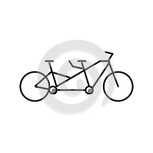 tandem bike bicycle for couple color icon vector illustration