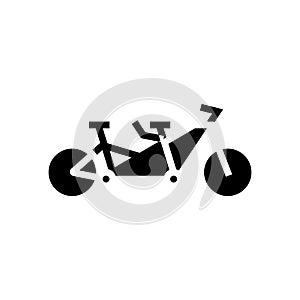 tandem bike bicycle for couple glyph icon vector illustration
