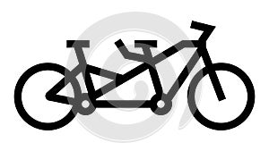 tandem bike bicycle for couple line icon animation