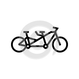 tandem bike bicycle for couple line icon vector illustration