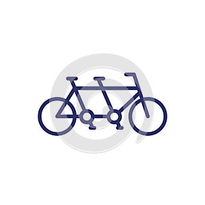 tandem bike, bicycle line icon