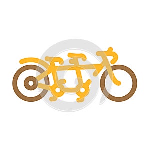 tandem bike for couple rider color icon vector illustration