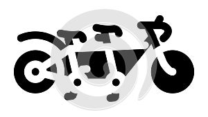 tandem bike for couple rider glyph icon animation