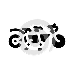 tandem bike for couple rider glyph icon vector illustration