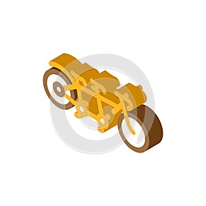 tandem bike for couple rider isometric icon vector illustration