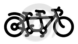 tandem bike for couple rider line icon animation