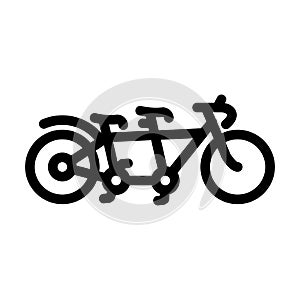 tandem bike for couple rider line icon vector illustration