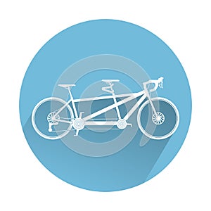 Tandem bike icon. Blue bike